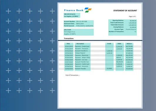 Extract Fields from Bank Statements
