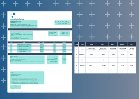 Captured Fields and Line Items with Pre-Trained AI