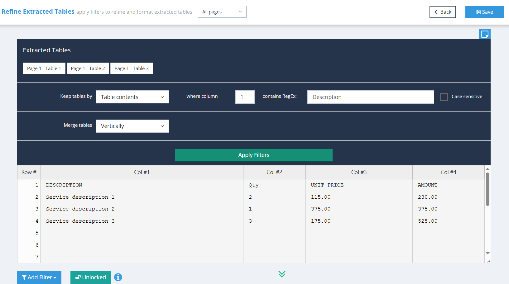Refine and format auto-detected tables