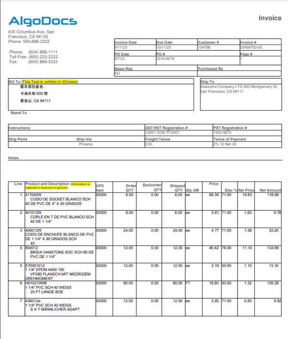 Multilingual Data Extraction